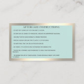 Carte De Visite Lashes Extension Aftercare Instructions luxe (Dos)