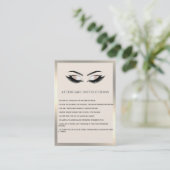 Carte De Visite Lashes Extension Aftercare Instructions luxe (Debout devant)
