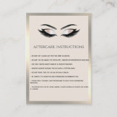 Carte De Visite Lashes Extension Aftercare Instructions luxe (Devant)