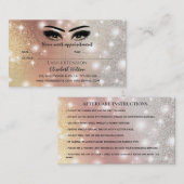 Carte De Visite Lashes Extension Aftercare Instructions luxe (Devant / Derrière)