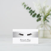 Carte De Visite Lashes Extensions Eyelash Salon d'argent moderne (Debout devant)