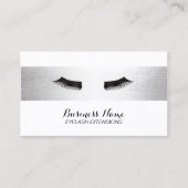 Carte De Visite Lashes Extensions Eyelash Salon d'argent moderne (Devant)