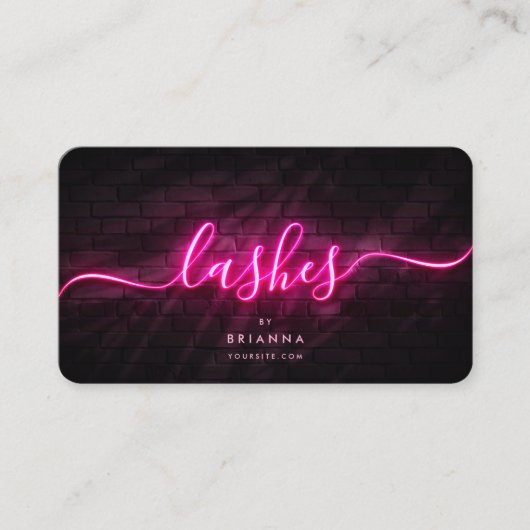 Carte De Visite Lashes Extensions Eyelash Script rose (Devant)