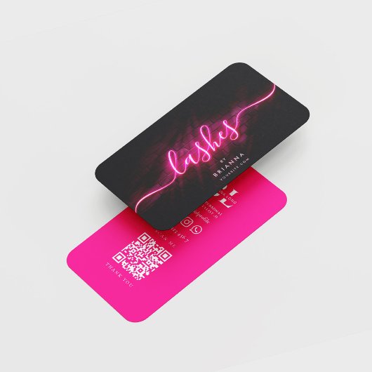 Carte De Visite Lashes Extensions Eyelash Script rose