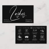 Carte De Visite Lashes Extensions Instructions de post-soins (Devant / Derrière)