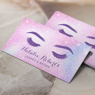 Carte De Visite Lashes Eyelash Artiste de maquillage Salon Pink Om
