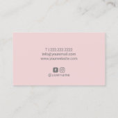 Carte De Visite Lashes Eyelash Maquillage Artiste Blush Pink Salon (Dos)