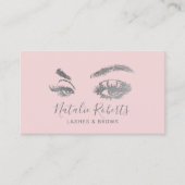 Carte De Visite Lashes Eyelash Maquillage Artiste Blush Pink Salon (Devant)