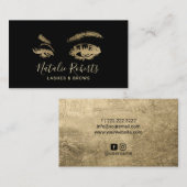 Carte De Visite Lashes Eyelash maquillage Artiste moderne Noir & O (Devant / Derrière)