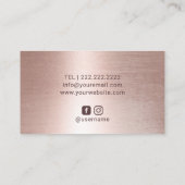 Carte De Visite Lashes Eyelash maquillage Artiste Rose Gold Drives (Dos)