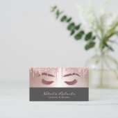 Carte De Visite Lashes Eyelash maquillage Artiste Rose Gold Drives (Debout devant)