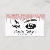 Carte De Visite Lashes Eyelash maquillage Artiste Rose Gold Drives (Devant)