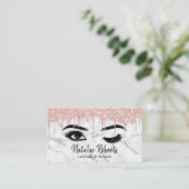 Carte De Visite Lashes Eyelash maquillage Artiste Rose Gold Drivin (Debout devant)