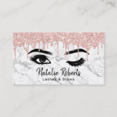 Carte De Visite Lashes Eyelash maquillage Artiste Rose Gold Drivin (Devant)