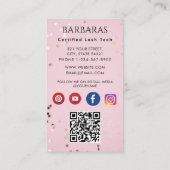 Carte De Visite Lashes Eyelash maquillage Artiste rose pétillant S (Dos)