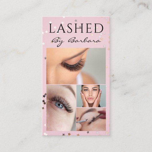 Carte De Visite Lashes Eyelash maquillage Artiste rose pétillant S (Devant)