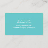 Carte De Visite Lashes Eyelash maquillage Artiste Turquoise & Part (Dos)