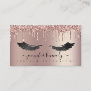 Carte De Visite Lashes Eyelash Parties scintillant Rose or brillan