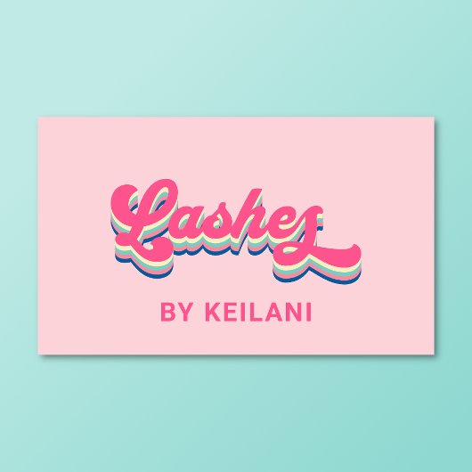 Carte De Visite Lashes Eyelash Technicien Super Retro Coloré