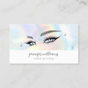 Carte De Visite Lashes Face Beauté Logo Maquillage Artiste Hologra
