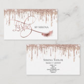 Carte De Visite Lashes Gold Lashes Beauté Maquillage Fille Lash (Devant / Derrière)