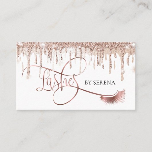 Carte De Visite Lashes Gold Lashes Beauté Maquillage Fille Lash (Devant)