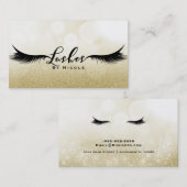 Carte De Visite Lashes Gold Sparkle Glamor Eyelashes Maquillage Ch (Devant / Derrière)