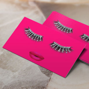 Carte De Visite Lashes Hot Rose Eyelash Yeux maquillage Artiste Be