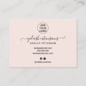 Carte De Visite lashes illustrations après-soin pastel blush rose (Dos)