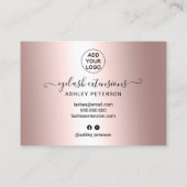 Carte De Visite lashes illustrations de post-soins or rose métal (Dos)