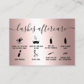 Carte De Visite lashes illustrations de post-soins or rose métal (Devant)
