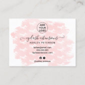 Carte De Visite lashes illustrations de post-soins rose (Dos)