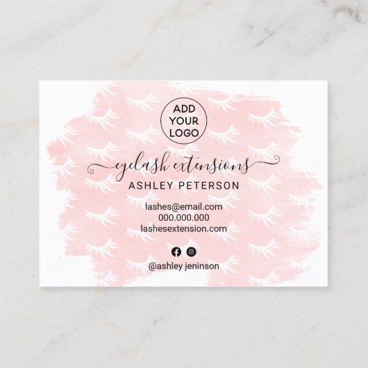 Carte De Visite lashes illustrations de post-soins rose (Dos)