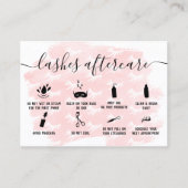 Carte De Visite lashes illustrations de post-soins rose (Devant)