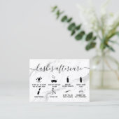 Carte De Visite lashes illustrations de postsoins de marbre blanc  (Debout devant)