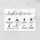 Carte De Visite lashes illustrations de postsoins de marbre blanc  (Devant)