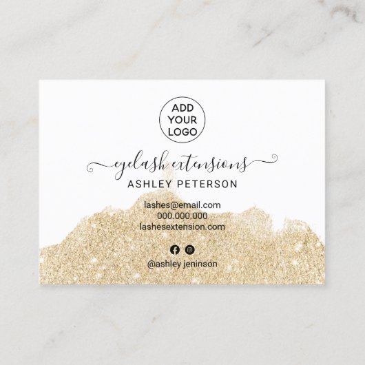 Carte De Visite lashes illustrations de postsoins parties scintill (Dos)