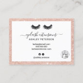 Carte De Visite Lashes illustrations de postsoins parties scintill (Dos)