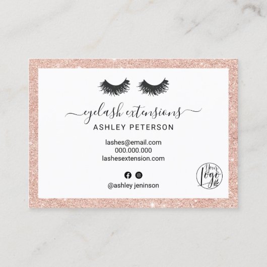 Carte De Visite Lashes illustrations de postsoins parties scintill (Dos)