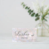 Carte De Visite Lashes Logo Iridescente Bokeh Sparkle (Debout devant)