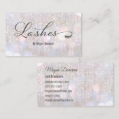 Carte De Visite Lashes Logo Iridescente Bokeh Sparkle (Devant / Derrière)
