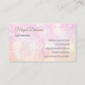 Carte De Visite Lashes Logo Pink Sunset Bokeh (Dos)