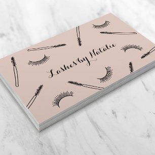 Carte De Visite Lashes Makeup Artist Cute Eyelash Salon Pink