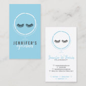 Carte De Visite Lashes maquillage Artiste beauté miroir bleu (Devant / Derrière)