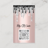 Carte De Visite Lashes maquillage Artiste Drives Rose QR Code Logo (Dos)