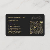 Carte De Visite Lashes maquillage Artiste élégant noir IG code QR (Dos)