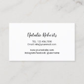 Carte De Visite Lashes maquillage Artiste Élégant Script manuscrit (Dos)