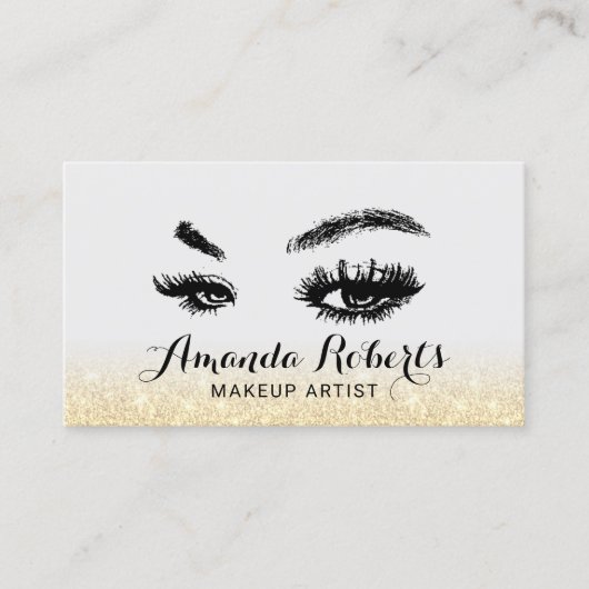 Carte De Visite Lashes maquillage Artiste Élégante Parties scintil (Devant)