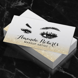 Carte De Visite Lashes maquillage Artiste Élégante Parties scintil