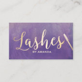 Carte De Visite Lashes maquillage Artiste Gold Script Élégant viol (Devant)